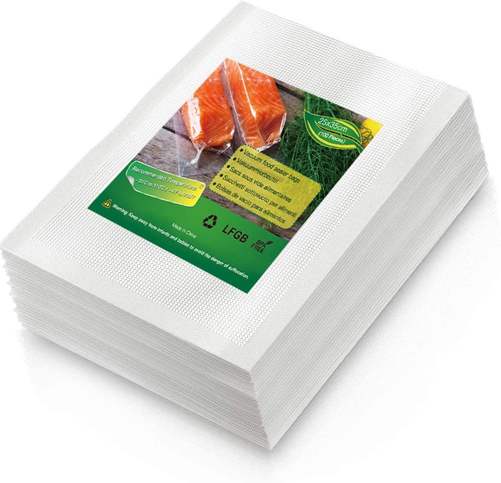 Vacuum Food Sealer Bags 25x35cm/100 Bags Textured Food Vacuum Sealer