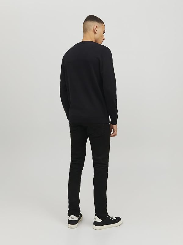 Jjebasic Knit Crew Neck Noos Felpa, Nero (Navy Blazer), M Uomo