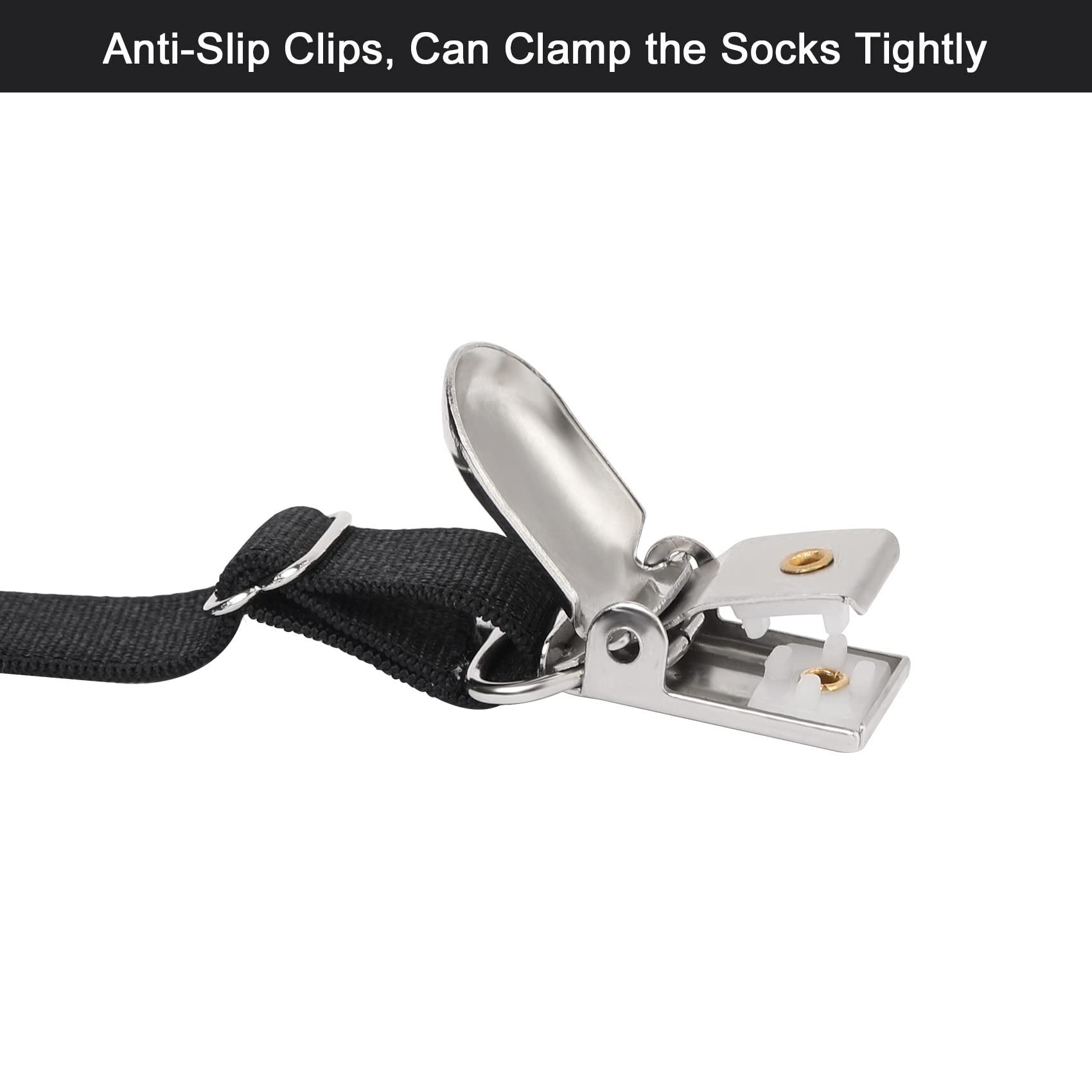 2PCs Super Adjustable Leg Garter with Anti-Slip Clips, Elastic Thigh Garters for Women