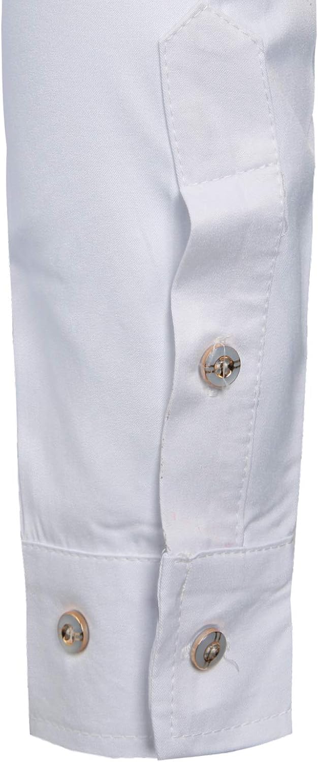 ZEROYAA Mens Slim Fit Long Sleeve Tuxedo Dress Shirts/Prom Performing Shirts at  Men’s Clothing store