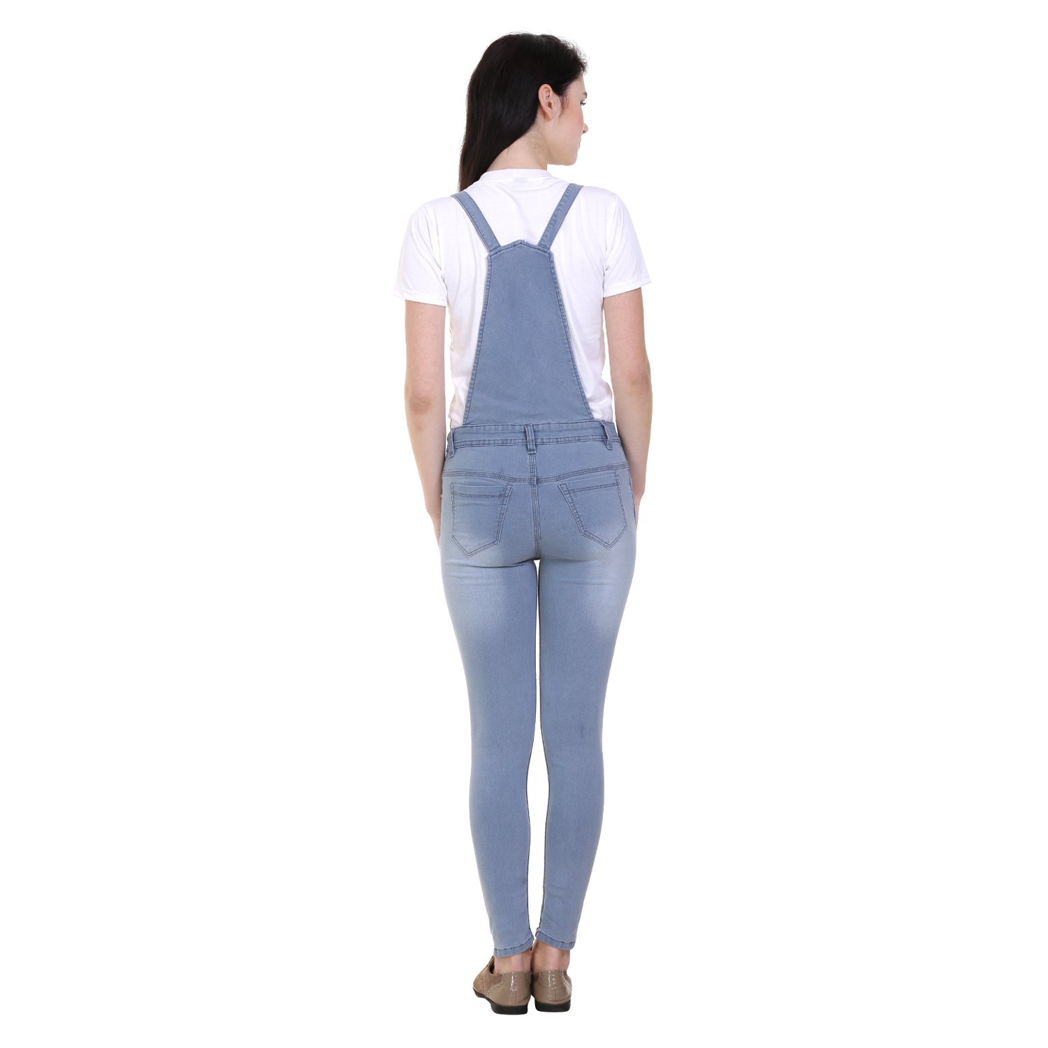 pantoff women's grey denim dungaree