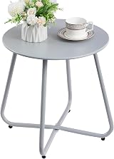 HollyHOME Outdoor Round Side Table Grey Weather Resistant 23Kg Capacity