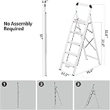 KINGRACK Folding Step Ladder 5 Steps with Handrail Aluminium 150 kg view 9