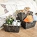 MaidMAX Nesting Rattan Storage Baskets with Dual Metal Handles, Assorted Sizes, Set of 3