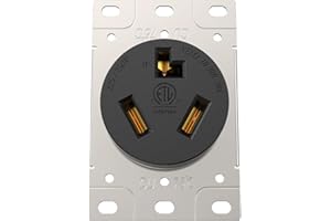 HYDUUU 30A Dryer Outlet NEMA 10-30R Receptacle 250V 3 Prong Socket Flush Mount Side Wired Industrial Grade for EV Washer Wall Heater Surface Planer ETL Listed