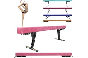 FINCOME Adjustable Balance Beam 8ft for Kids Ages 3-12, High and Floor Beam Gymnastics Equipment for Girls Boys, No Tool Require, Gymnastics Beam with Legs for Home Professional Gymnastics Training