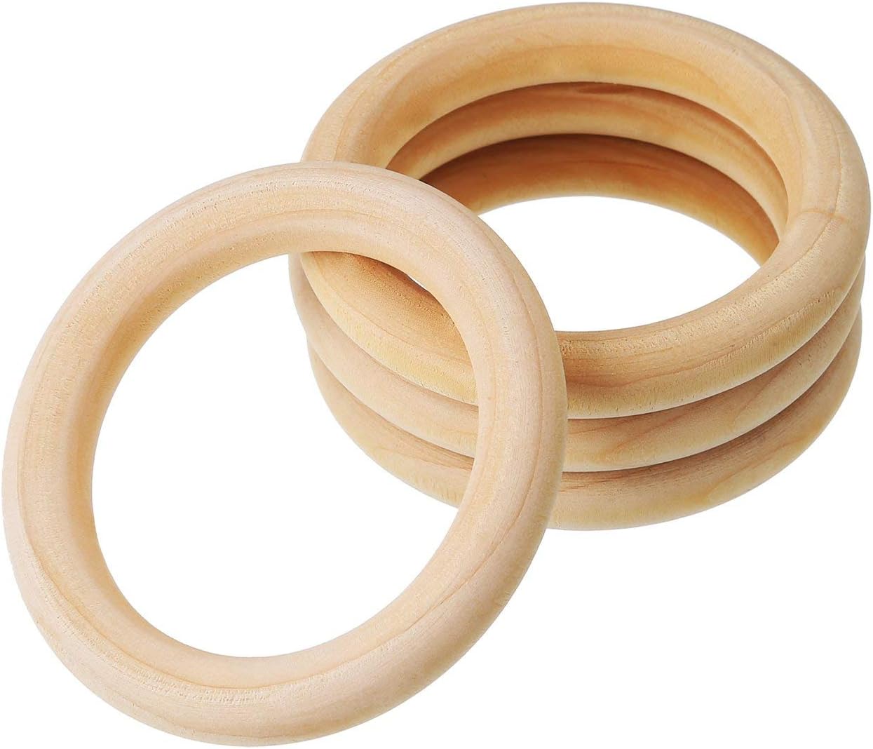 TsLinc 40 Pcs Natural Wood Rings - Image 5