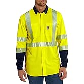 Carhartt Mens Flame Resistant High-Visibility Force Loose Fit Midweight Long-Sleeve Knit Class 3 ShirtShirt