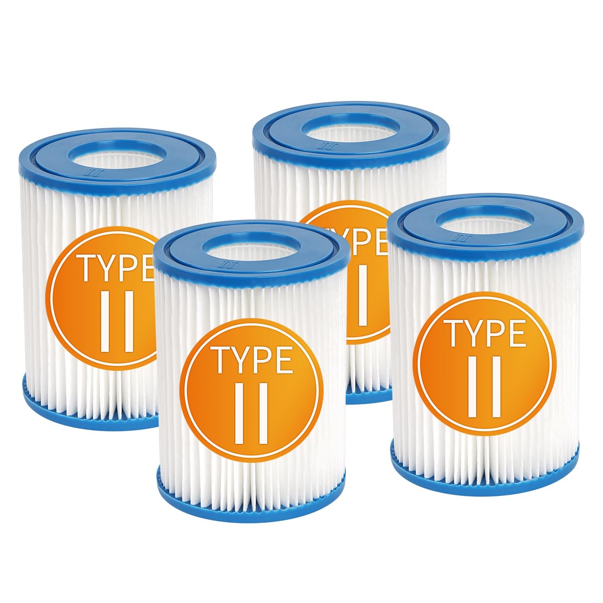 YanBan Replacement Filter Cartridges Compatible with Best-way Type II 58094 Inflatable Pool Filter and for Lay-Z Spa Hot Tub Filter, 4.2", 5.4", Pack of 4 Pool Pump Filter