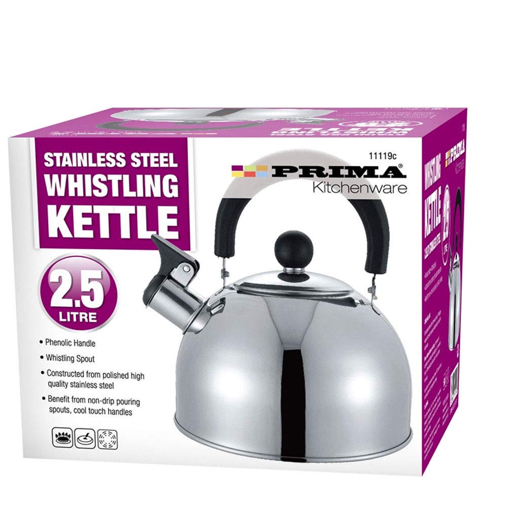 Brand New PRIMA Whistling Stainless Steel Traveling Kettle Fishing
