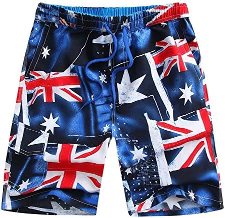 ALiberSoul Men's British Flag The Union Jack Print Boardshorts Quick-dry Beach Shorts (US XL)