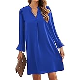 JOCAFIYE Womens Dresses Summer Casual Dress Long Sleeve V Neck Dress Shift Dress for Women 2025