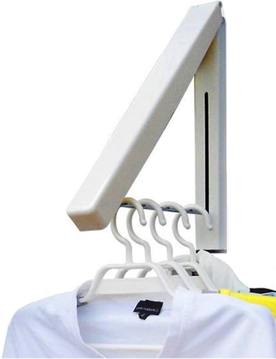 KK5 Clothes Hanger - Folding Retractable Clothes Racks| Wall Mounted Clothes Drying Rack| Home Storage Organiser Space Savers for Living Room/Bathroom/Bedroom/Office, Easy Installation - 1 Pack