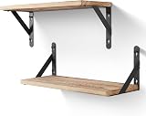 Uten Floating Shelves 2PCS Wall Mounted Shelf Solid Wood 30kg Load view 7