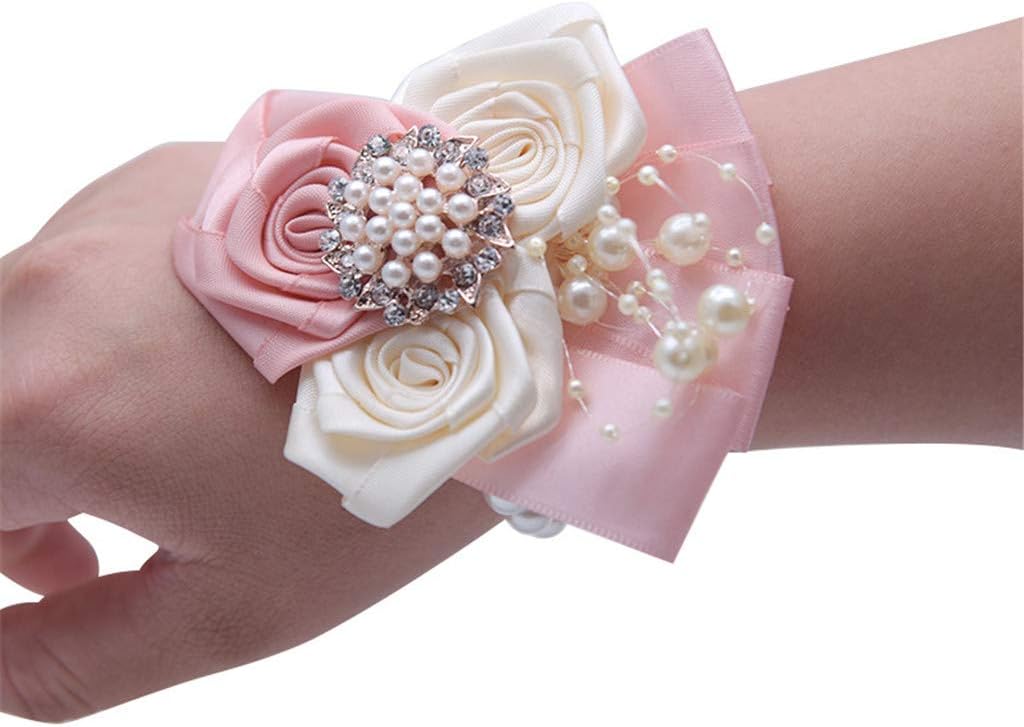 Flonding Girl Bridesmaid Wedding Wrist Corsage Bride Wrist
