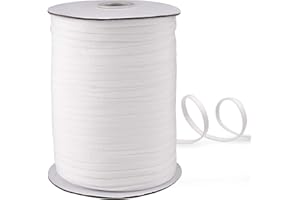 LETANG 145 Yard 1/4 Inch Wide Black Elastic String Cord Bands Rope for Sewing Crafts DIY Mask (1/4 Inch 145 Yards) (White)