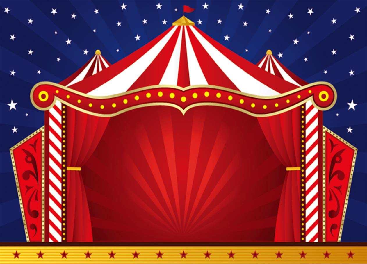 Haosphoto 5X3FT Kids Circus Birthday Cake Smash Backdrop for Photography Amusement Park Show Stage Backdrops Twinkle Twinkle Little Star Background for Boys Pleasure Ground Photo Studio Props HS228