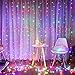 Window Curtain Icicle Lights, 304LED 9.8x9.8 Feet 8 Modes for Christmas Wedding Home Garden Party Show stages-Multi-color