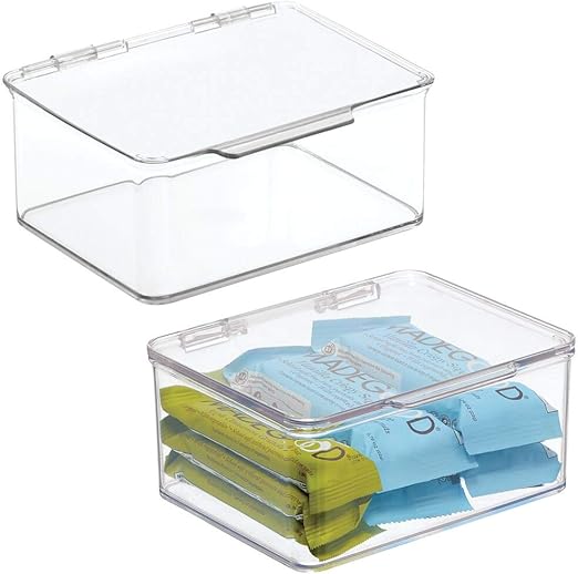Amazon Com Mdesign Plastic Stackable Kitchen Pantry Cabinet
