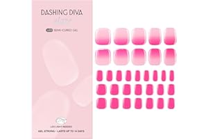 Dashing Diva Glaze Pedicure Nail Strip Set - Dragon Fruit Sorbet - Long Lasting, Chip Resistant, Semi-Cured Gel Nail Strips - Summer Gel Set - 4-Piece Pedicure Kit with 32 Strips