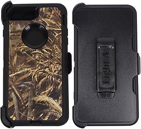 Apple iPhone 8 Plus Case,Heavy Duty Defender Impact Rugged with Built-in Screen Protector Protective Case Cover for iPhone 8 Plus (Black-Grass-Camo)