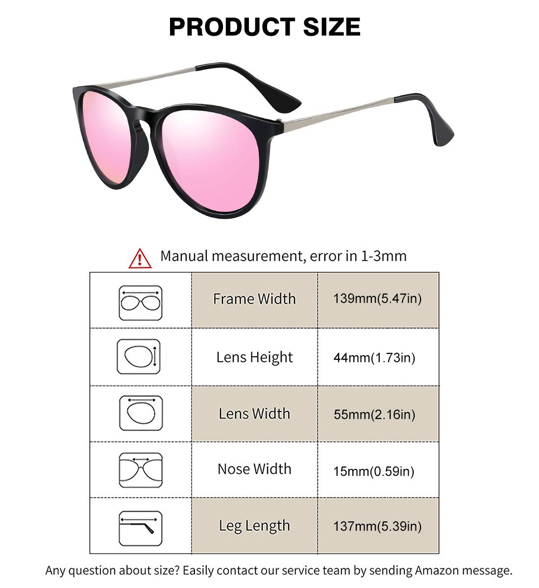 WOWSUN Polarized Sunglasses Women Vintage Retro Round Mirrored Lens Black Purple Pink