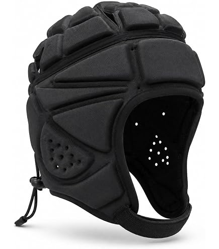Kids Flag Football Helmet, Youth Soft Shell Helmets for 7 V 7 Football, Adjustable Padded Rugby Headgear Scrum Cap Soccer Helmet Lightweight Protective Sports Gear for Boys & Girls
