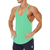 ROWILUX Men's Workout Quick Dry Soft Gym Bodybuilding Stringer Tank Tops