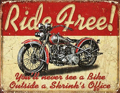 Ride Free Motorcycle Tin Sign 13 x 16in