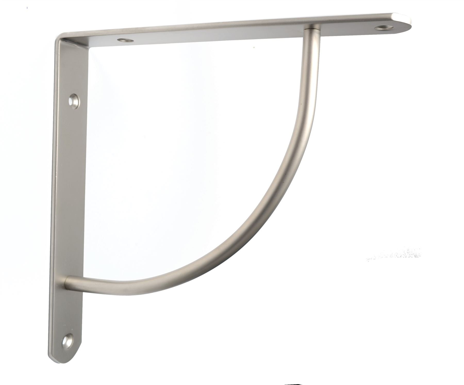 Pair Satin Fixed Shelf Brackets Supports with Fixings