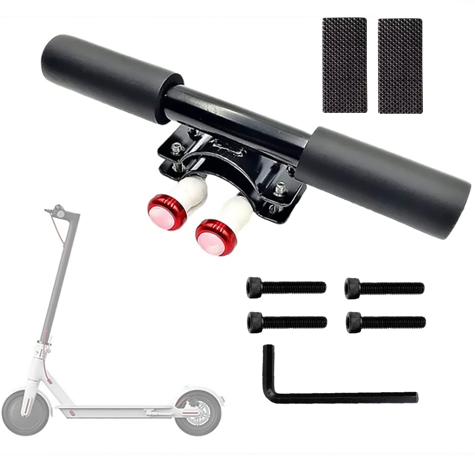 GLDYTIMES Kid Safe Handle Adjustable Grips Bar with Warning Light Compatible for Xiaomi Mijia M365 Hover-1 Electric Scooter Children's Handrail (black)