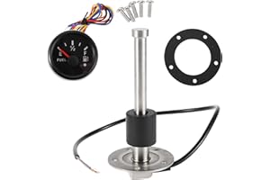 RATCHROLL 1set Fuel Sending Unit and Gauge Kit 5.91" Length Boat Fuel Sending Unit Marine Fuel Sender Unit Black Silver Tone 