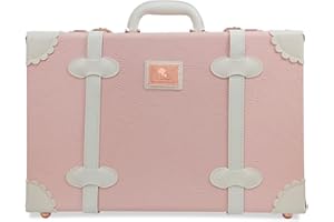 Unitravel Baby Keepsake Case, 18" Handmade Memory Storage Box, Newborn Keepsake Box, Vintage Suitcase for Baby Shower, Baptism, Naming Ceremony or Birthday (pink)