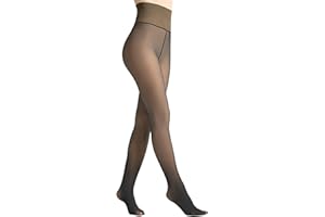 Yilanmy Fleece Lined Tights Women High Waist Thermal Warm Tights Shaping Fake Translucent Skin Colored Leggings for Winter