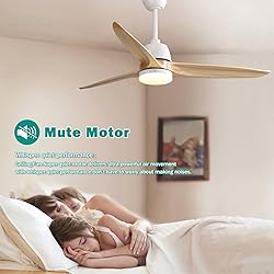 CACI Mall 56 inch Wood Ceiling Fan Indoor with