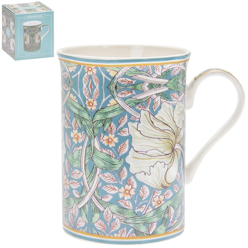 William Morris Pimpernel - Beautiful Floral Fine China Mug - Gift Boxed
