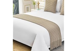 Bed Runners Solid Knitted Bed Runner Bed End Scarf Woven Sofa Throw Blanket Decorative Bedding Cover for Hotel Home Double Si
