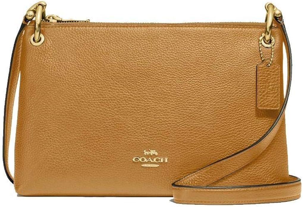 Coach Women's F76645 Pebbled Leather Mia Crossbody Bag, IM/Light Saddle