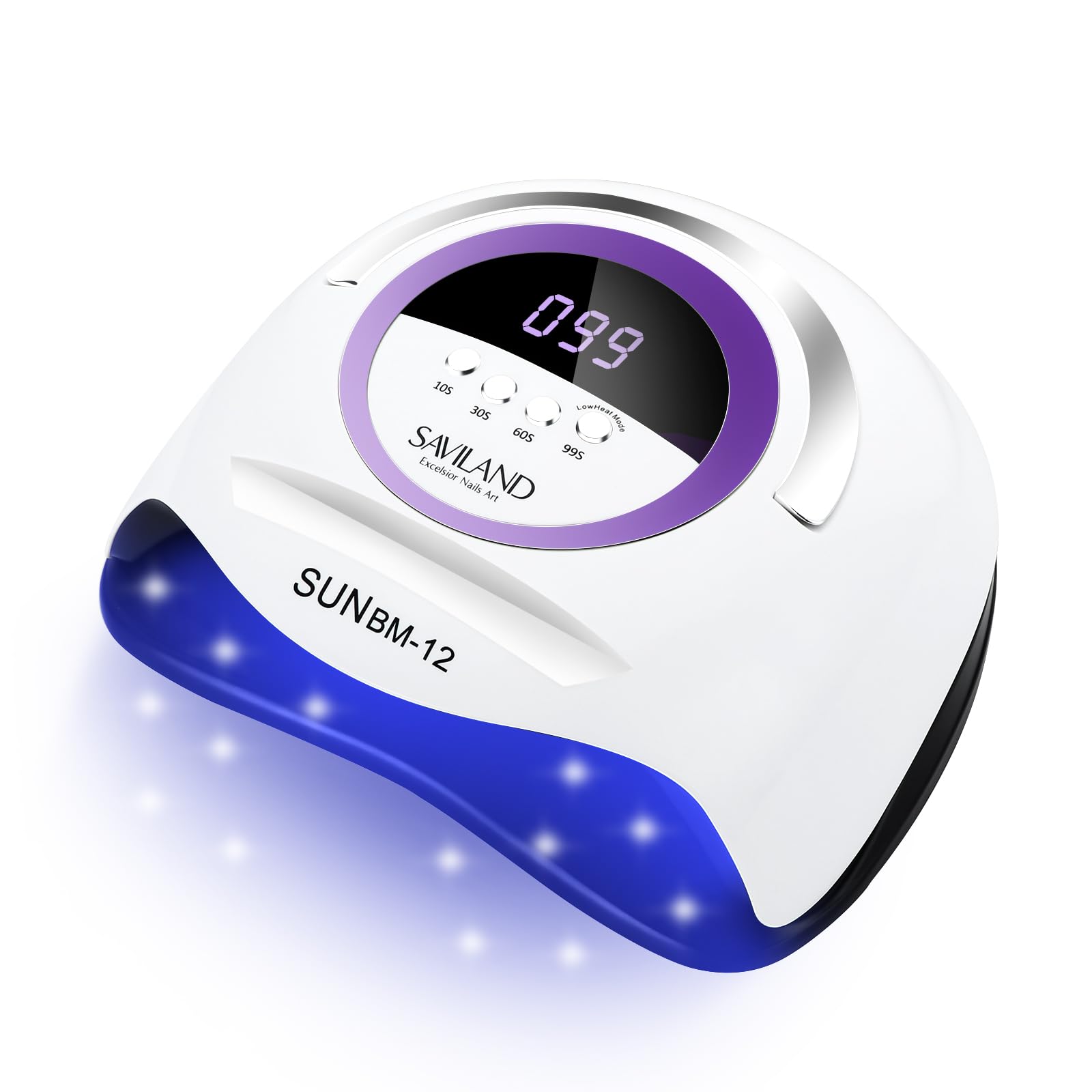 SAVILAND UV Nail Lamp: 300W Powerful UV Lamp for Gel Nails Super Fast Curing UV Light for Gel Nails with Phone Stand Design 4 Timers Dual Light Sources Smart Sensor UV LED Nail Lamp for Gel Nail Salon