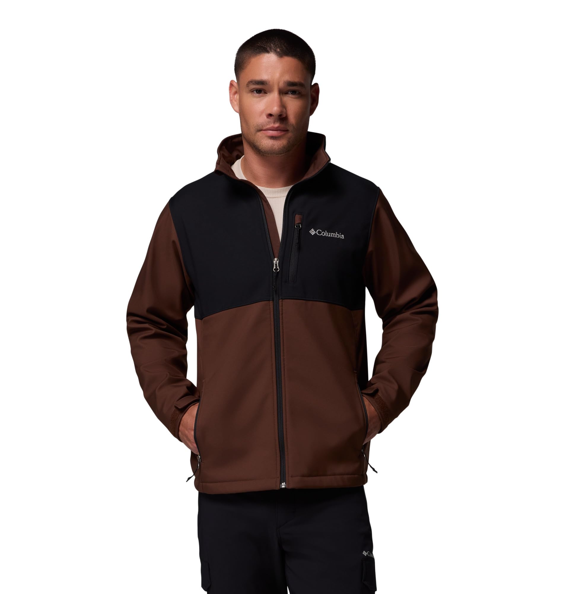 Columbia Mens Ascender Softshell Full Zip Rain Jacket, Tobacco/Black, 2X Tall Image Columbia Mens Ascender Softshell Full Zip Rain Jacket, Tobacco/Black, 2X Tall Image