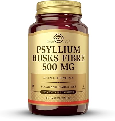 Solgar Psyllium Husks Fibre 500 mg Vegetarian Capsules Pack 200