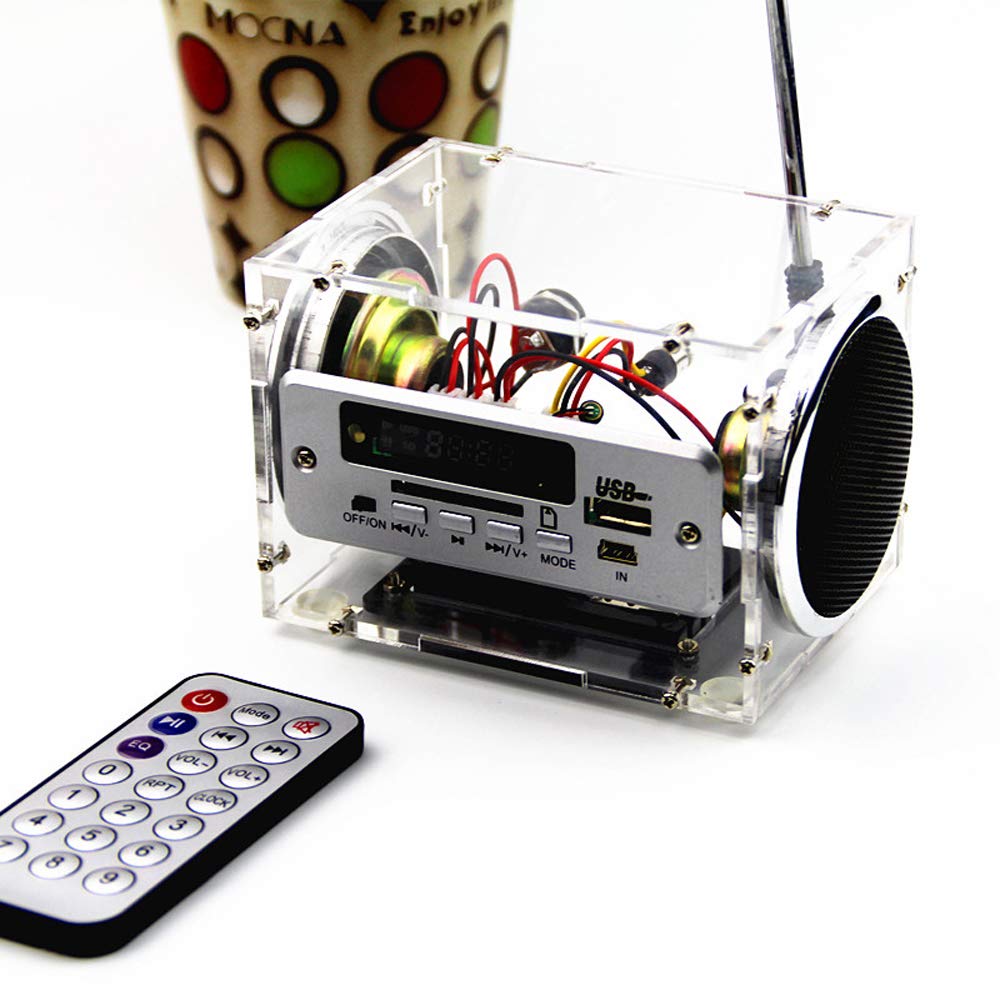 Kit Fai-da-te Altoparlante Bluetooth LM386 Con Indicatore Di Livello Spettro – Custodia Acrilica