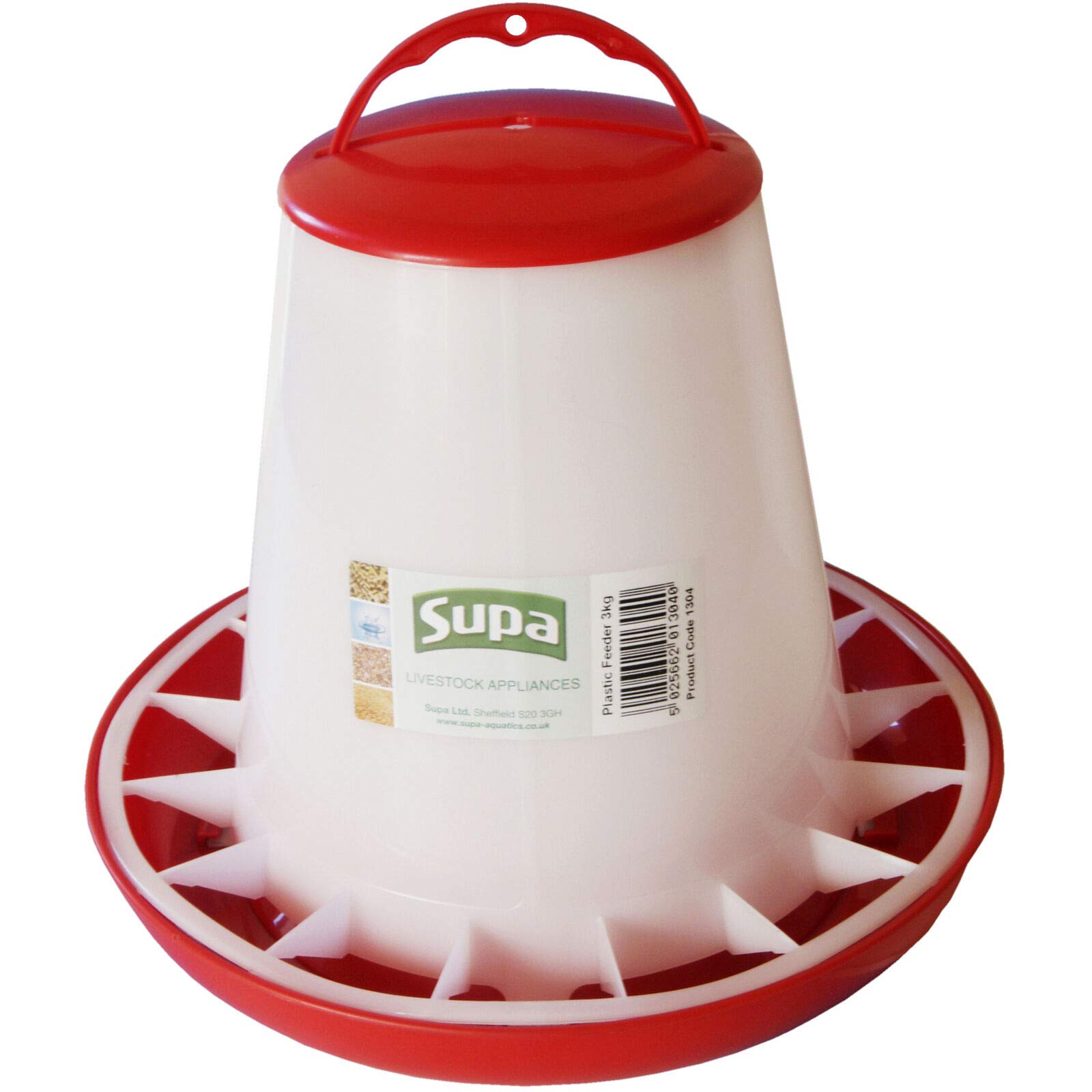 Supa Red & White Poultry Feeder, 1 kg