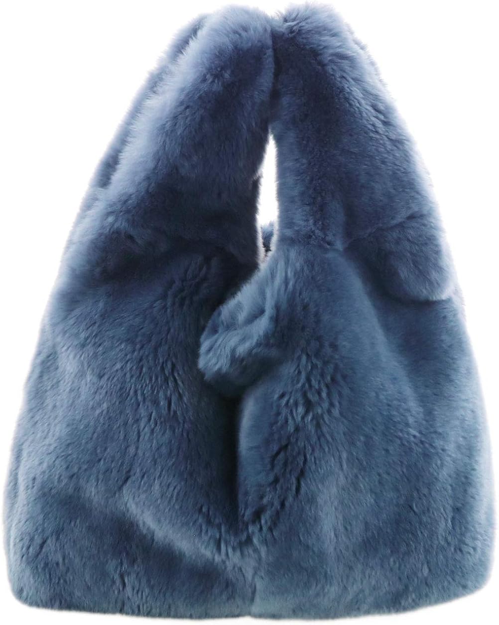 Amazon 三京商会 レッキス ファー ショッパーバッグ レディース レトロブルー ショルダーバッグ