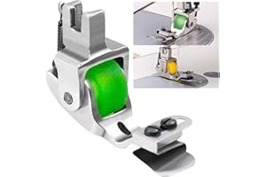PCZIKJ Versatile Adjustable Rolled Hemmer Presser Foot, Multi-Function Invisible Zipper Guide Hem Foot, Sewing Machine Accessories Hemming Tool, Durable Steadilty Sewing Machine Edge Guide Bar(Green-1PC)