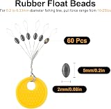 Realure 60 Pcs Fishing Float Stops 6 in 1 Oval Black Beads 0.2-0.33mm view 2