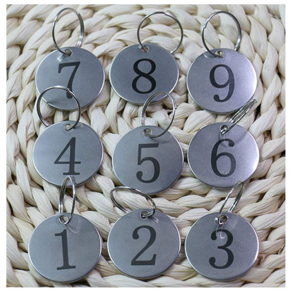 Sourcemall 3cm Stainless Steel Numbered Key Tags ID Tags (1-50)