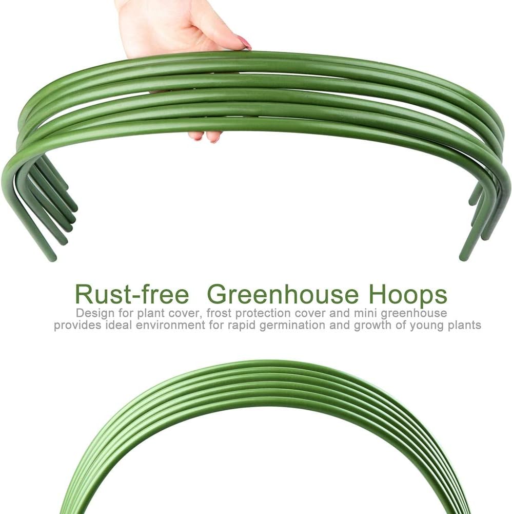 6 Pcs Greenhouse Hoops Plant Hoop Grow Garden Tunnel Hoop Support Hoops