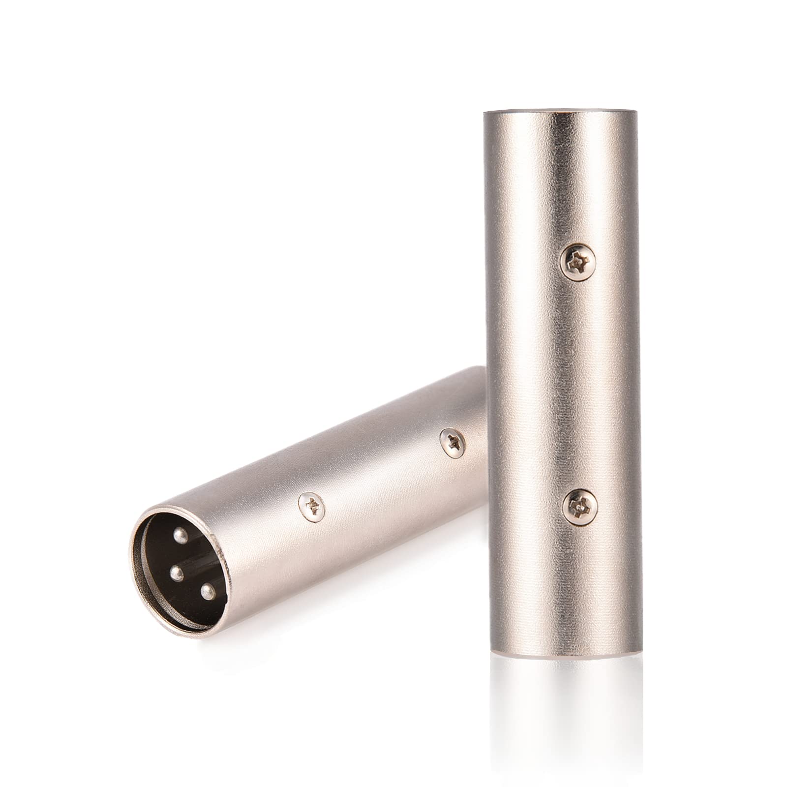 Zerone XLR to 6.35mm Adapter Connector, 3-Pin XLR 6.35mm Male to XLR Male Connector Professional Metal Construction Mic Jack Plug Converter