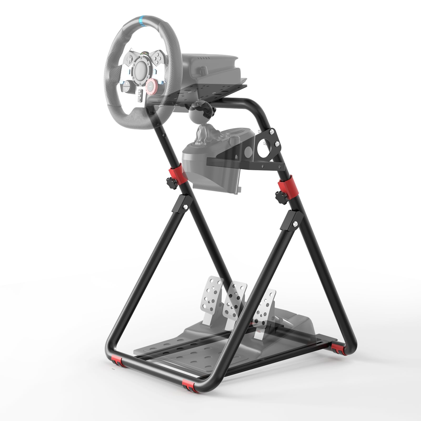 RACGTING Racing Wheel Stand for Logitech G29 - Foldable Racing Simulator Cockpit, Adjustable Sim Racing Stand for Logitech G920/G923/G27/G25, Thrustmaster T248X/T248/T300RS/T150/458, Black